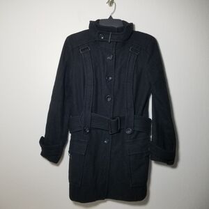 Women's Black Belted Coat